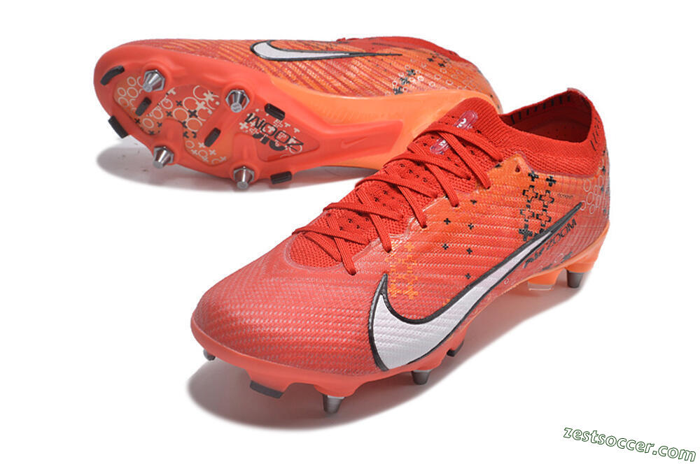 Nike Air Zoom Mercurial Vapor 15 SG Low-Tops Soccer Cleats - Red/White/Black 3