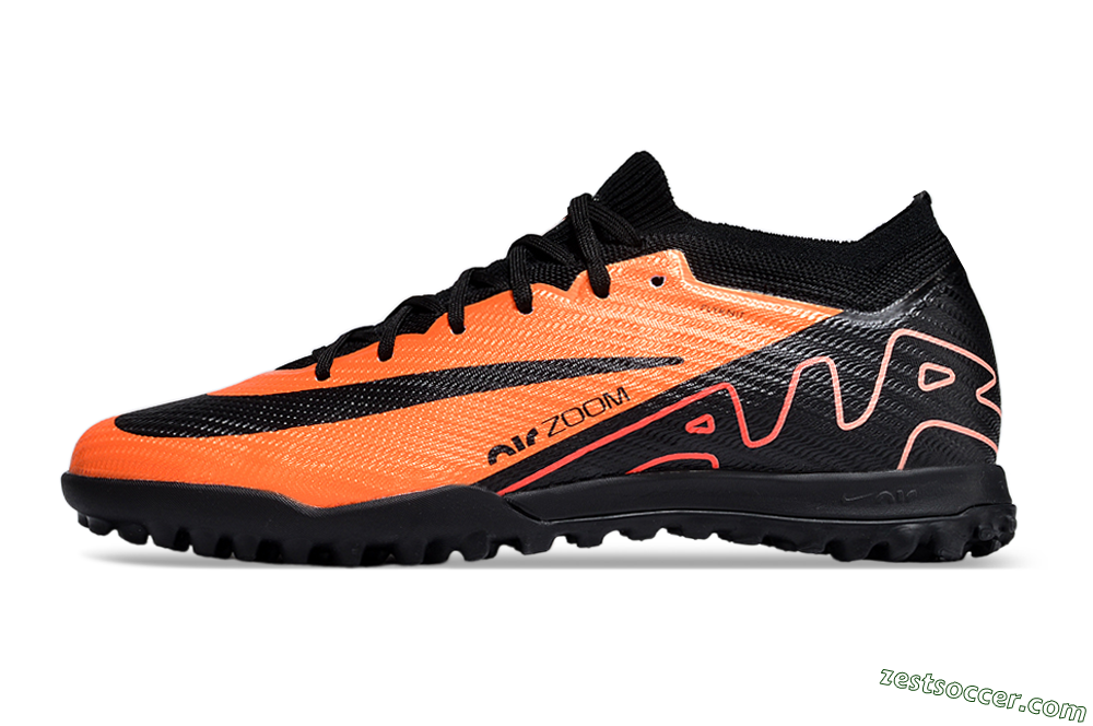 Nike Air Zoom Mercurial Vapor 15 Elite TF Low-Tops Soccer Shoes - Orange/Black 2