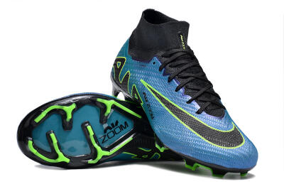 Nike Air Zoom Mercurial Superfly 9 Elite FG High-Tops Soccer Cleats - Blue/Black/Yellow