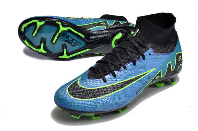 Nike Air Zoom Mercurial Superfly 9 Elite FG High-Tops Soccer Cleats - Blue/Black/Yellow