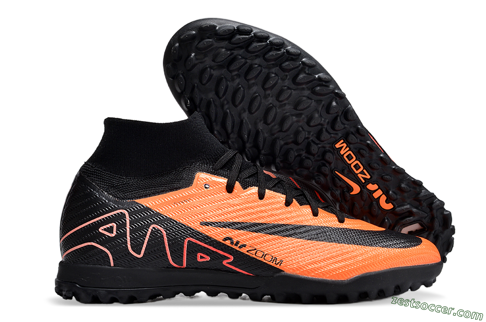 Nike Air Zoom Mercurial Superfly 9 Elite TF High-Tops Soccer Shoes - Orange/Black 0