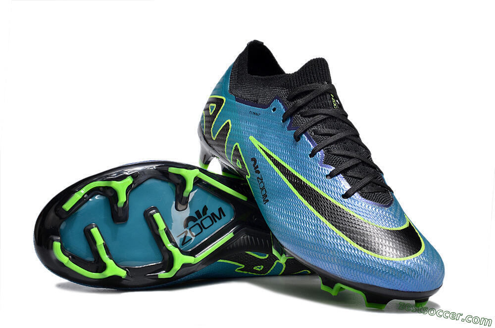 Nike Air Zoom Mercurial Vapor 15 Elite FG Low-Tops Soccer Cleats - Blue/Black/Yellow 1
