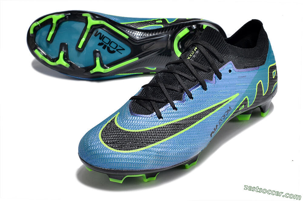 Nike Air Zoom Mercurial Vapor 15 Elite FG Low-Tops Soccer Cleats - Blue/Black/Yellow 3