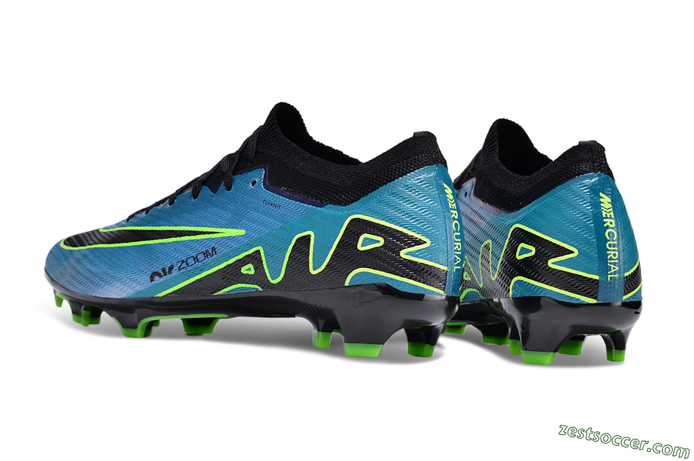 Nike Air Zoom Mercurial Vapor 15 Elite FG Low-Tops Soccer Cleats - Blue/Black/Yellow 5