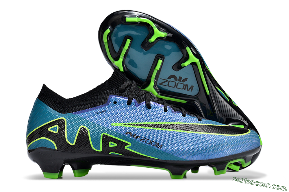 Nike Air Zoom Mercurial Vapor 15 Elite FG Low-Tops Soccer Cleats - Blue/Black/Yellow 0