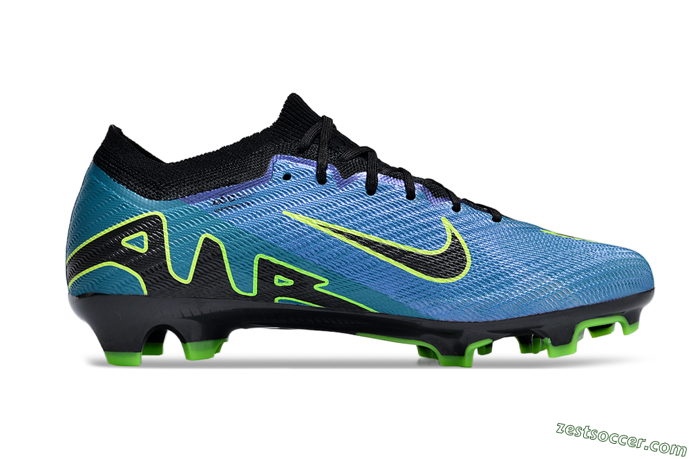 Nike Air Zoom Mercurial Vapor 15 Elite FG Low-Tops Soccer Cleats - Blue/Black/Yellow 4