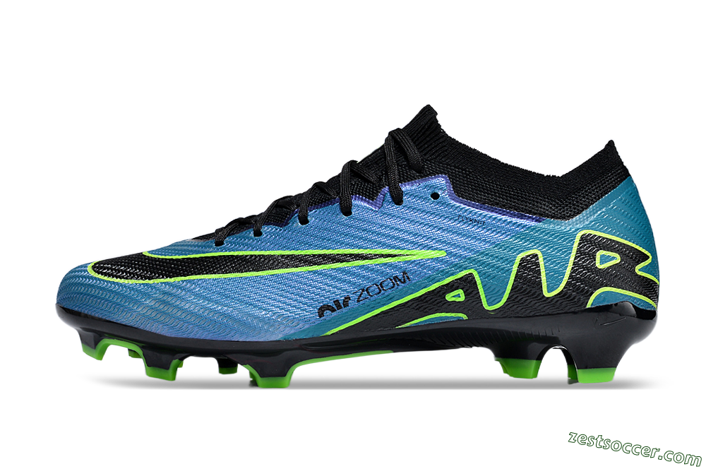 Nike Air Zoom Mercurial Vapor 15 Elite FG Low-Tops Soccer Cleats - Blue/Black/Yellow 2