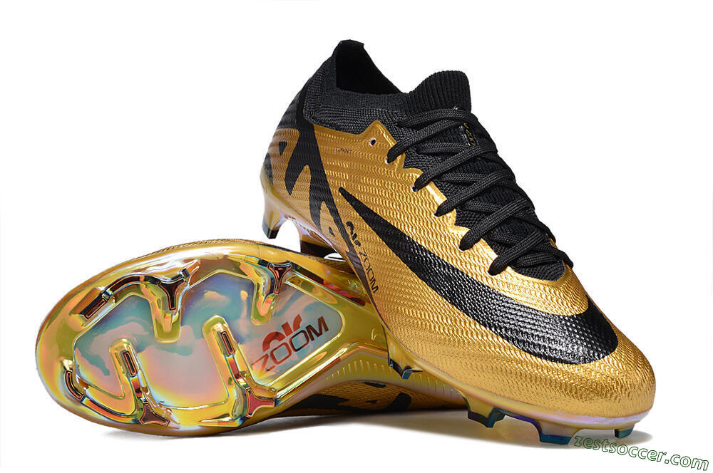 Nike Air Zoom Mercurial Vapor 15 Elite FG Low-Tops Soccer Cleats - Gold/Black 1