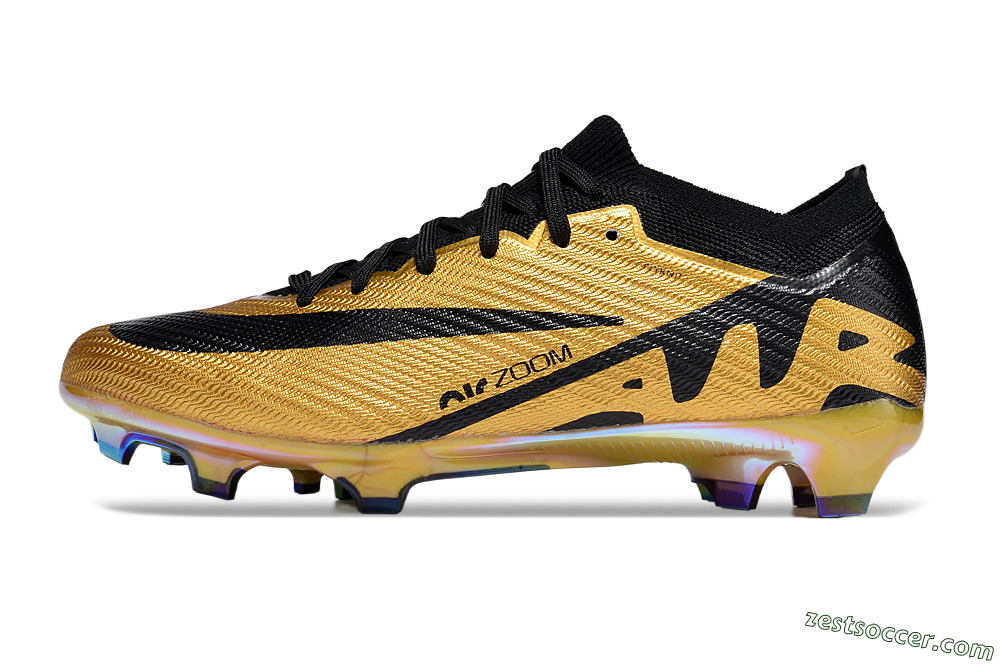 Nike Air Zoom Mercurial Vapor 15 Elite FG Low-Tops Soccer Cleats - Gold/Black 2
