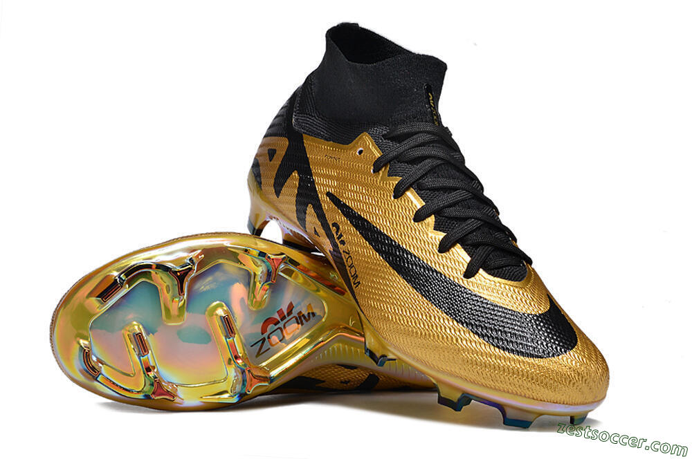 Nike Air Zoom Mercurial Superfly 9 Elite FG High-Tops Soccer Cleats - Gold/Black 1