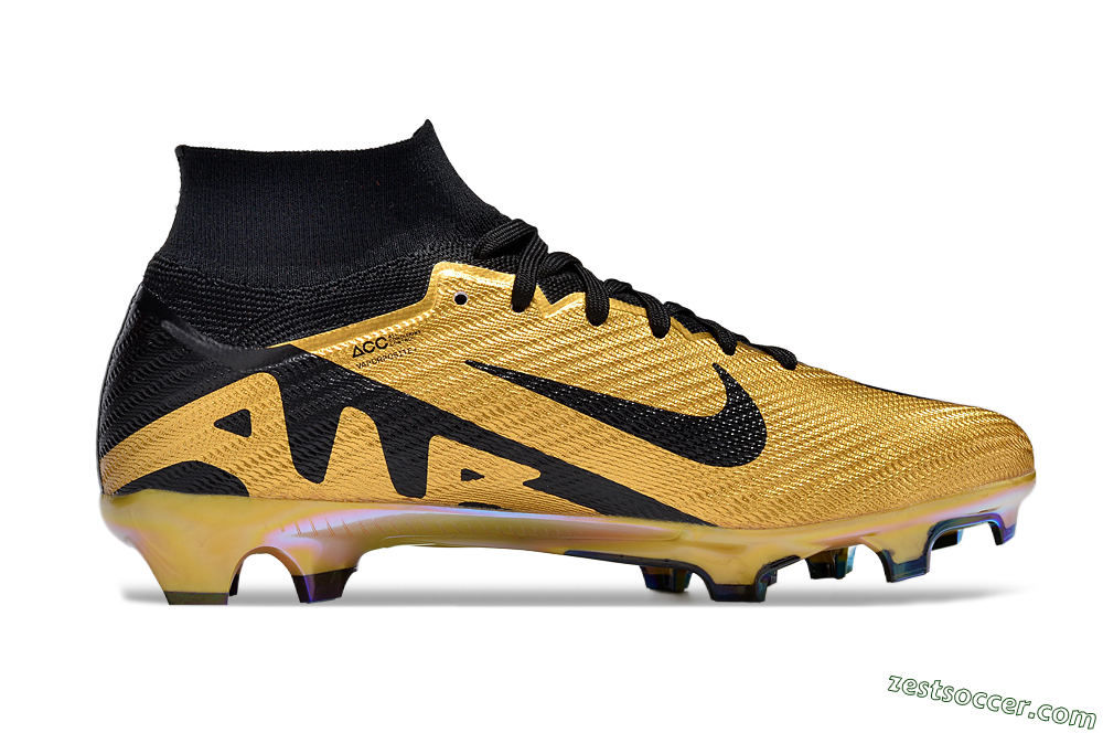 Nike Air Zoom Mercurial Superfly 9 Elite FG High-Tops Soccer Cleats - Gold/Black 4