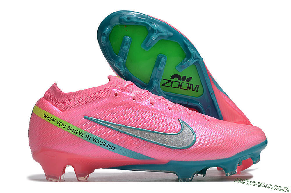 Nike Air Zoom Mercurial Vapor 15 Elite FG Low-Tops Soccer Cleats - Pink/Silver/Blue/Yellow 0