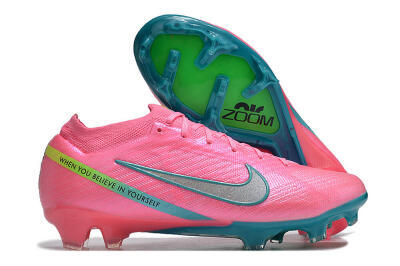 Nike Air Zoom Mercurial Vapor 15 Elite FG Low-Tops Soccer Cleats - Pink/Silver/Blue/Yellow