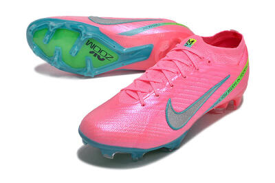 Nike Air Zoom Mercurial Vapor 15 Elite FG Low-Tops Soccer Cleats - Pink/Silver/Blue/Yellow