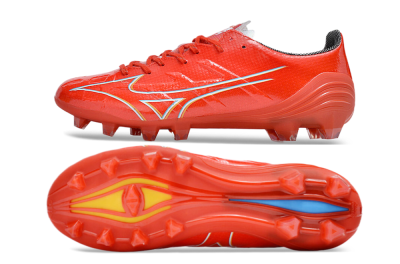 Mizuno Morelia Alpha Made in Japan FG Low-Tops Soccer Cleats - Red/White/Blue/Yellow