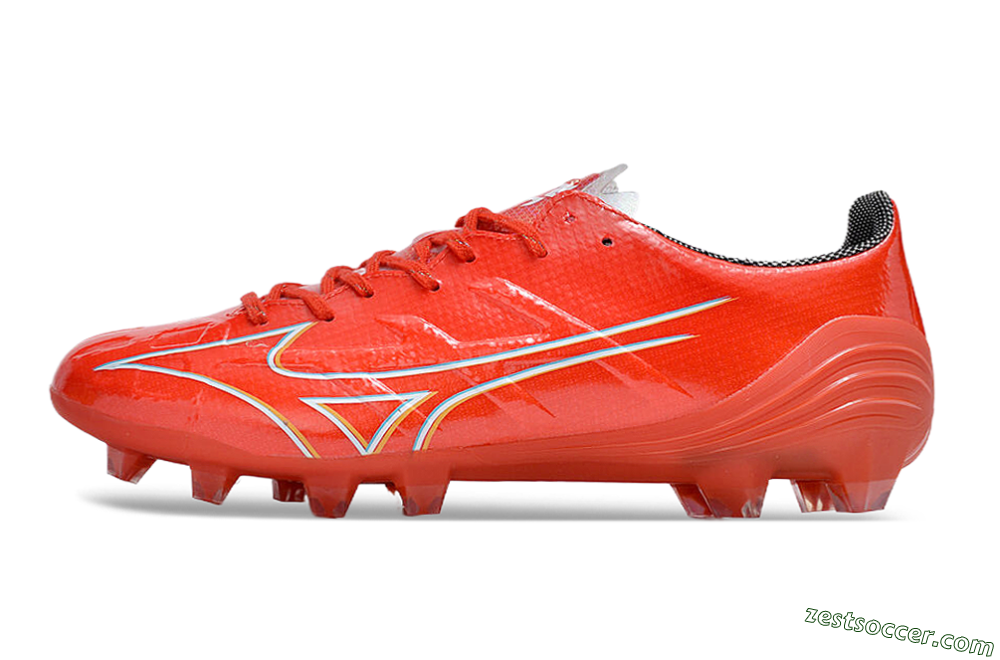 Mizuno Morelia Alpha Made in Japan FG Low-Tops Soccer Cleats - Red/White/Blue/Yellow 2