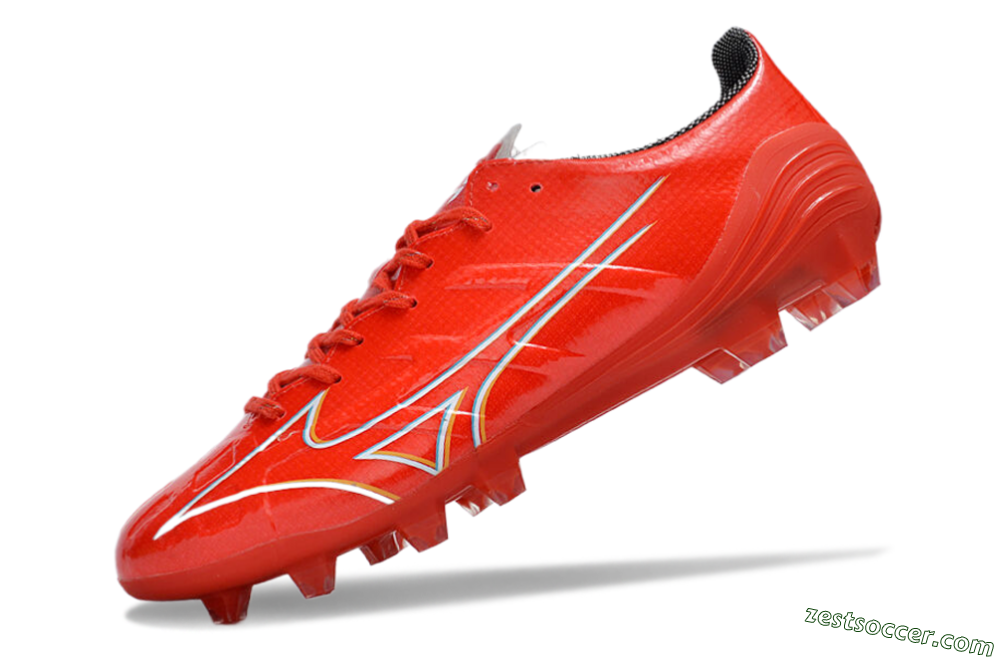 Mizuno Morelia Alpha Made in Japan FG Low-Tops Soccer Cleats - Red/White/Blue/Yellow 5