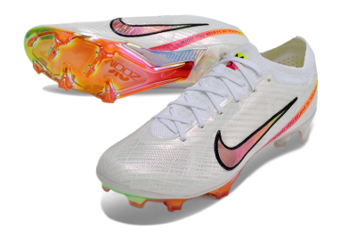 Nike Air Zoom Mercurial Vapor 15 Elite FG Low-Tops Soccer Cleats - White/Pink/Black/Yellow/Gold