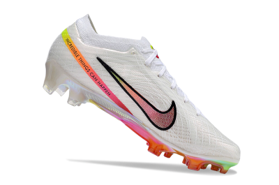 Nike Air Zoom Mercurial Vapor 15 Elite FG Low-Tops Soccer Cleats - White/Pink/Black/Yellow/Gold