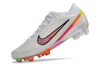 Nike Air Zoom Mercurial Vapor 15 Elite FG Low-Tops Soccer Cleats - White/Pink/Black/Yellow/Gold
