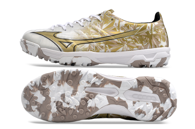Mizuno Morelia Alpha Made in Japan TF Low-Tops Soccer Shoes - White/Black/Gold