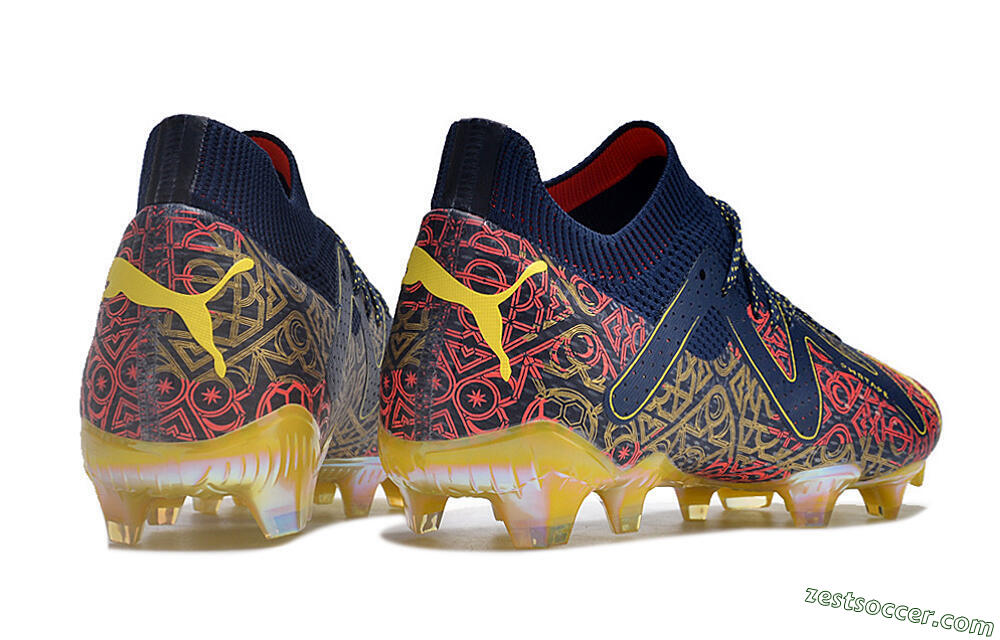 Puma Future Ultimate FG Low-Tops Soccer Cleats - Blue/Red/Gold 6
