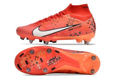 Nike Air Zoom Mercurial Superfly 9 Elite SG High-Tops Soccer Cleats - Red/White/Black