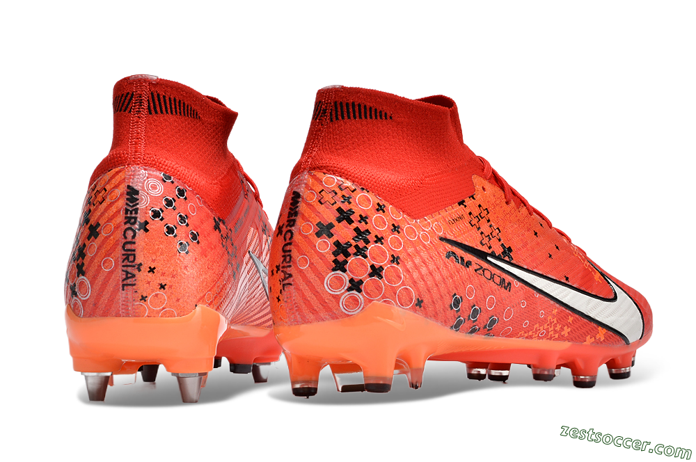 Nike Air Zoom Mercurial Superfly 9 Elite SG High-Tops Soccer Cleats - Red/White/Black 6