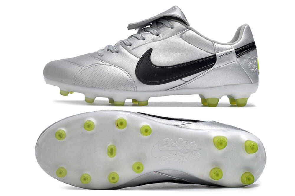 Nike The Premier 3 FG Low-Tops Soccer Cleats - Silver/Black/Yellow 1