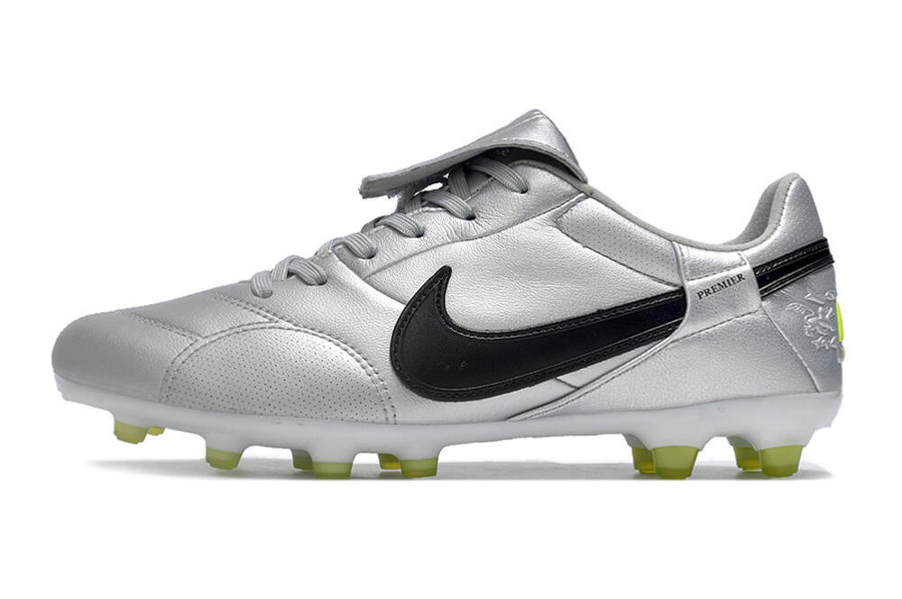 Nike The Premier 3 FG Low-Tops Soccer Cleats - Silver/Black/Yellow 2