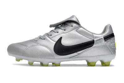 Nike The Premier 3 FG Low-Tops Soccer Cleats - Silver/Black/Yellow