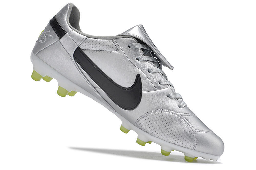 Nike The Premier 3 FG Low-Tops Soccer Cleats - Silver/Black/Yellow 4
