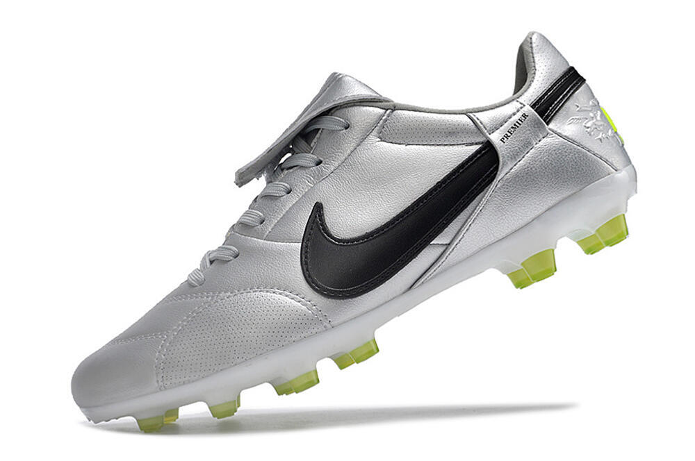 Nike The Premier 3 FG Low-Tops Soccer Cleats - Silver/Black/Yellow 5