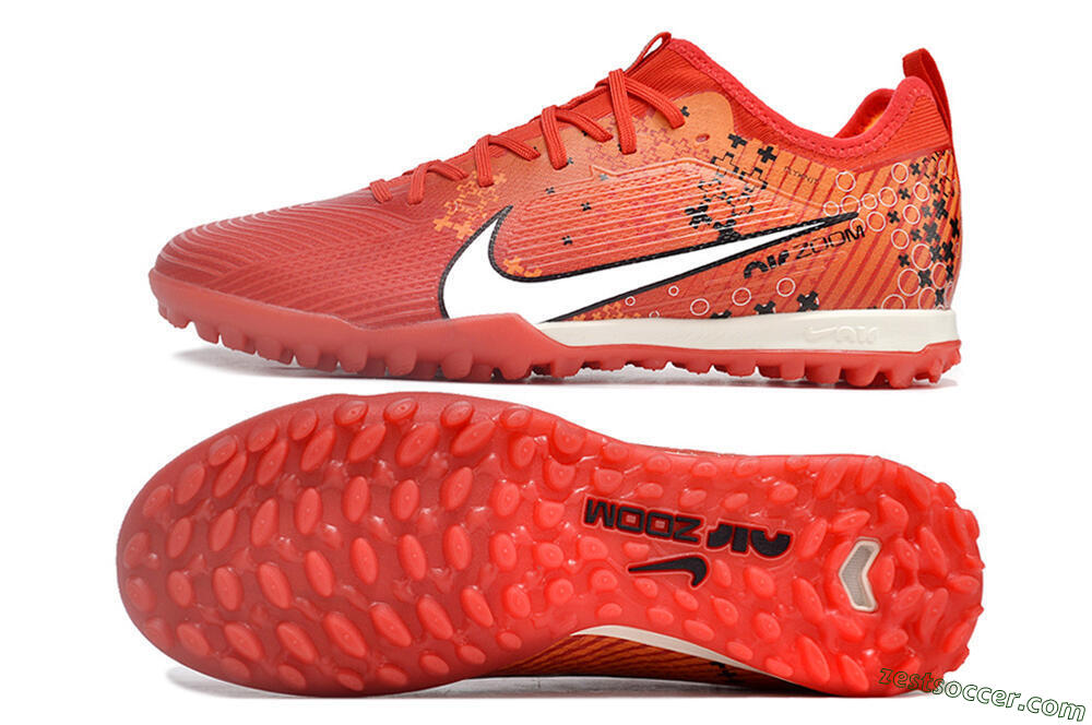 Nike Air Zoom Mercurial Vapor 15 Pro TF Low-Tops Soccer Shoes - Red/White/Black 1