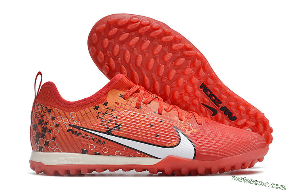 Nike Air Zoom Mercurial Vapor 15 Pro TF Low-Tops Soccer Shoes - Red/White/Black 0