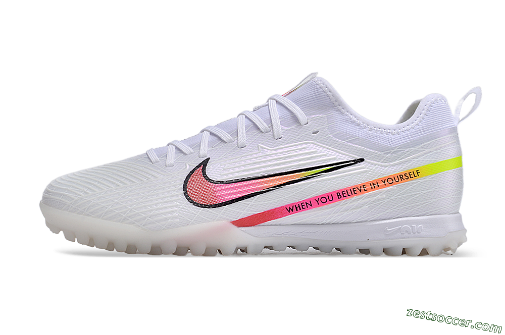 Nike Air Zoom Mercurial Vapor 15 Pro TF Low-Tops Soccer Shoes - White/Pink/Black/Yellow 2