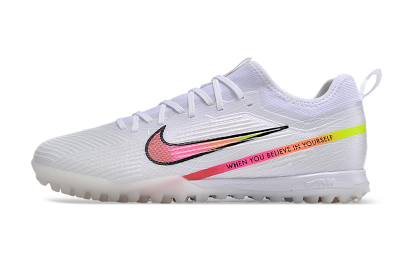 Nike Air Zoom Mercurial Vapor 15 Pro TF Low-Tops Soccer Shoes - White/Pink/Black/Yellow