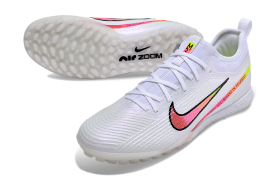 Nike Air Zoom Mercurial Vapor 15 Pro TF Low-Tops Soccer Shoes - White/Pink/Black/Yellow