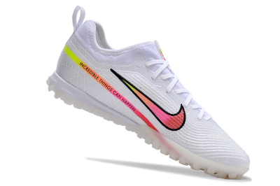 Nike Air Zoom Mercurial Vapor 15 Pro TF Low-Tops Soccer Shoes - White/Pink/Black/Yellow