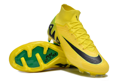 Nike Air Zoom Mercurial Superfly 9 Elite FG High-Tops Soccer Cleats - Yellow/Black/Green