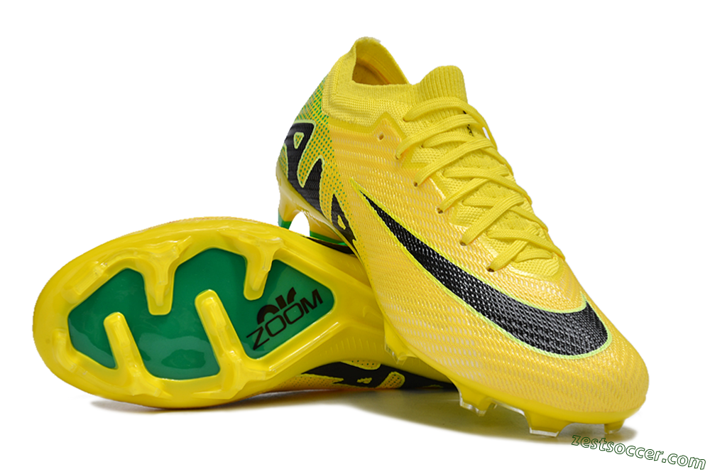 Nike Air Zoom Mercurial Vapor 15 Elite FG Low-Tops Soccer Cleats - Yellow/Black/Green 1