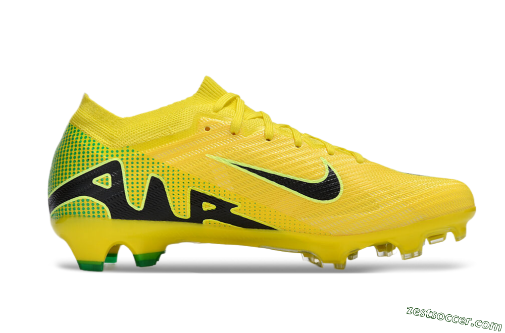 Nike Air Zoom Mercurial Vapor 15 Elite FG Low-Tops Soccer Cleats - Yellow/Black/Green 5
