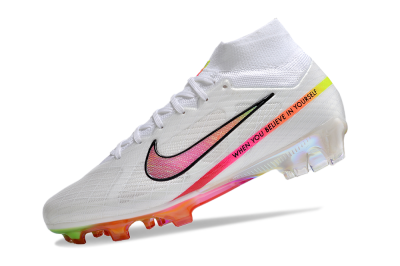 Nike Air Zoom Mercurial Superfly 9 Elite FG High-Tops Soccer Cleats - White/Pink/Black/Yellow/Gold