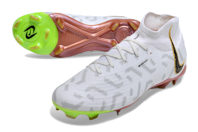 Nike Phantom Luna Elite NU FG High-Tops Soccer Cleats - White/Gold/Black