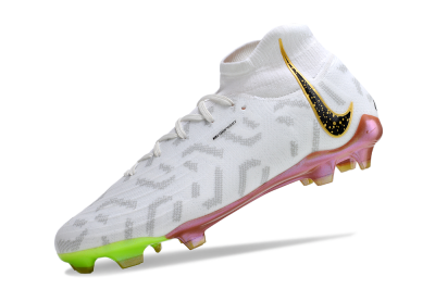 Nike Phantom Luna Elite NU FG High-Tops Soccer Cleats - White/Gold/Black