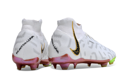 Nike Phantom Luna Elite NU FG High-Tops Soccer Cleats - White/Gold/Black