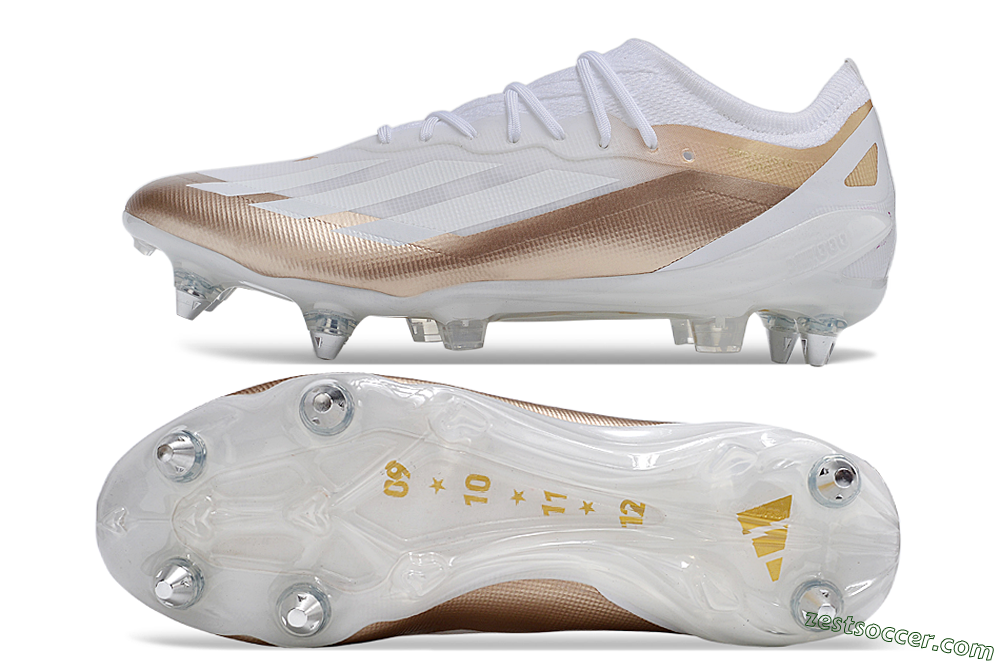 Adidas X Crazyfast.1 SG Low-Tops Soccer Cleats - White/Gold/Silver 1