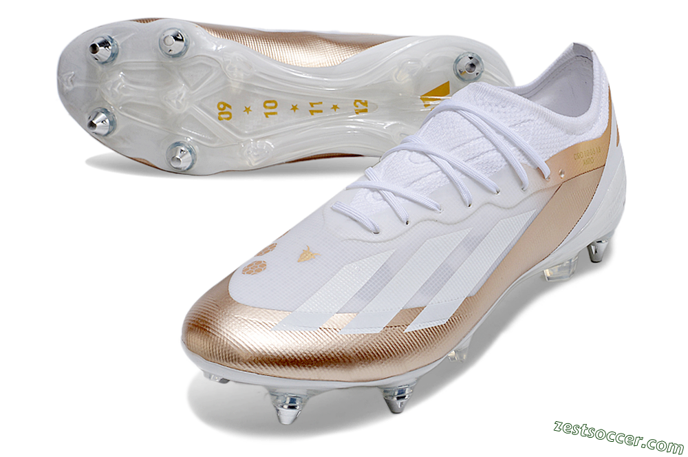 Adidas X Crazyfast.1 SG Low-Tops Soccer Cleats - White/Gold/Silver 3