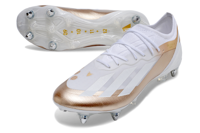 Adidas X Crazyfast.1 SG Low-Tops Soccer Cleats - White/Gold/Silver