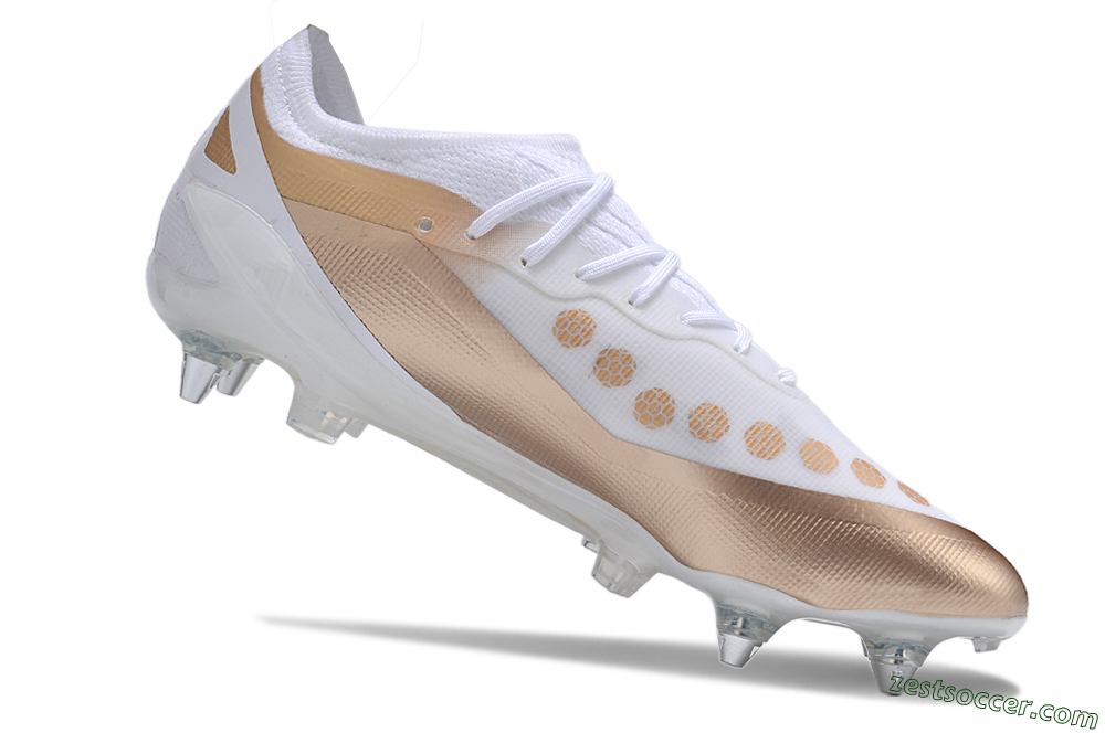 Adidas X Crazyfast.1 SG Low-Tops Soccer Cleats - White/Gold/Silver 4